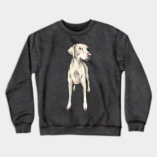 White Doberman Dog | Natural Ears Uncropped Crewneck Sweatshirt